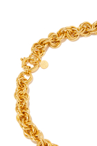 قلادة فينتاج ميل روند انتركوز بتصميم سلسلة نحاس مطلي بالذهب
